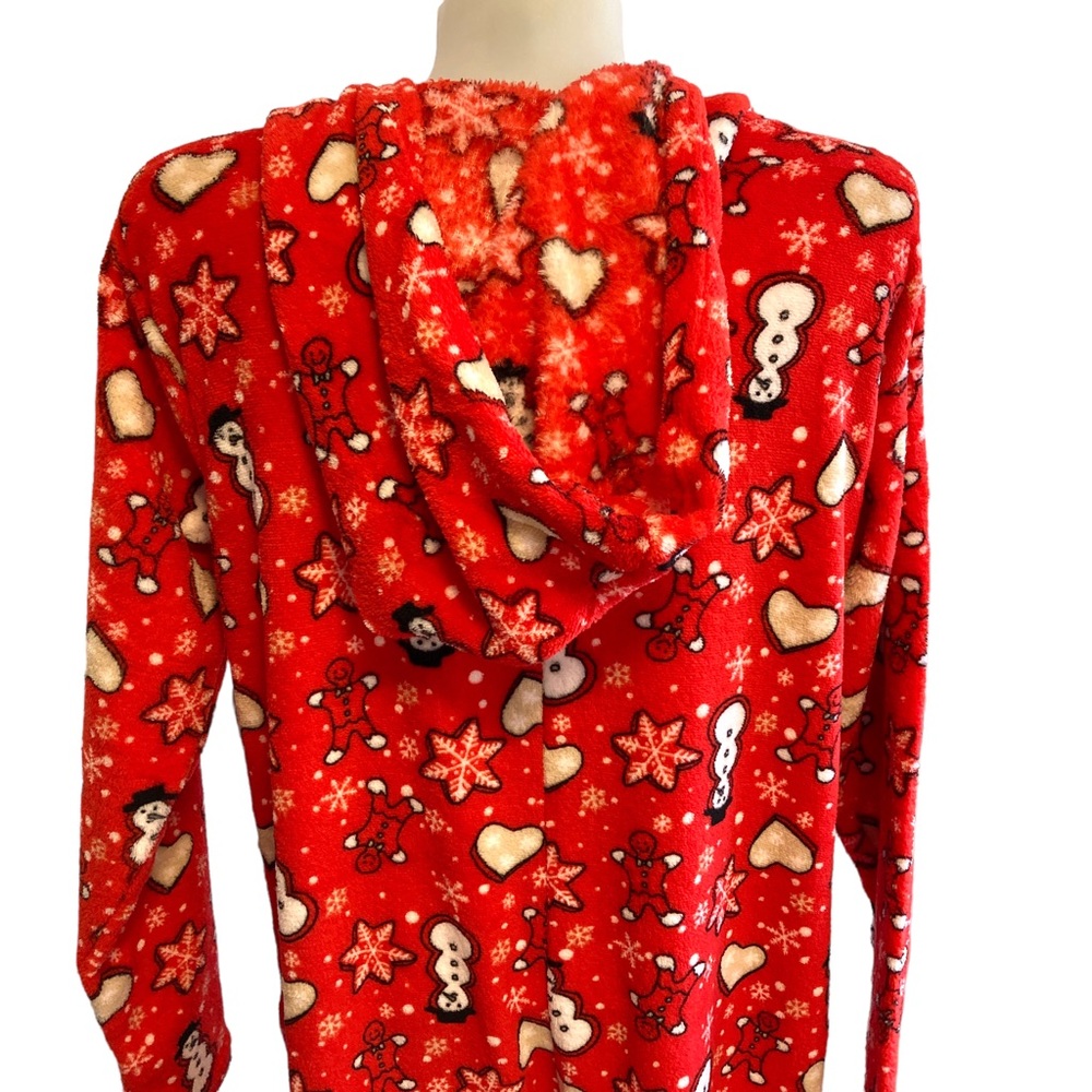 NYC underground adult Christmas pajama onesie one piece zip up hooded size L/XL - Picture 3 of 16